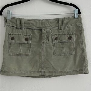 Abercrombie & Fitch Vintage Y2K Sage Green Corduroy Micro Mini Skirt Size 2